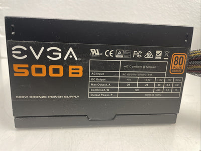 EVGA 500B 500W Bronze Power Supply 100-B1-0500   +