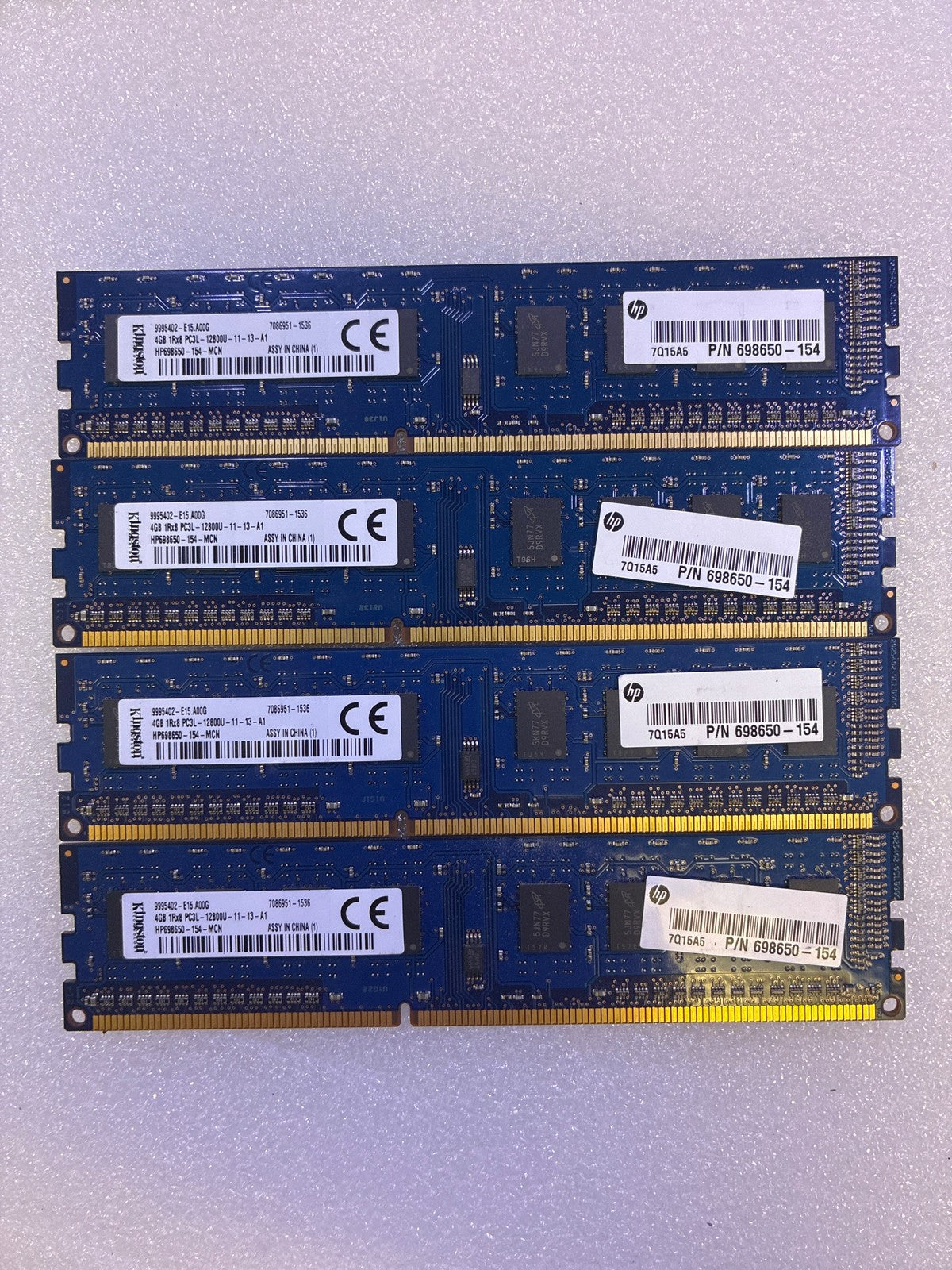 🔥 Kingston 4GB DDR3L PC3L-12800U Desktop RAM x4 (16GB Kit) HP698650-154