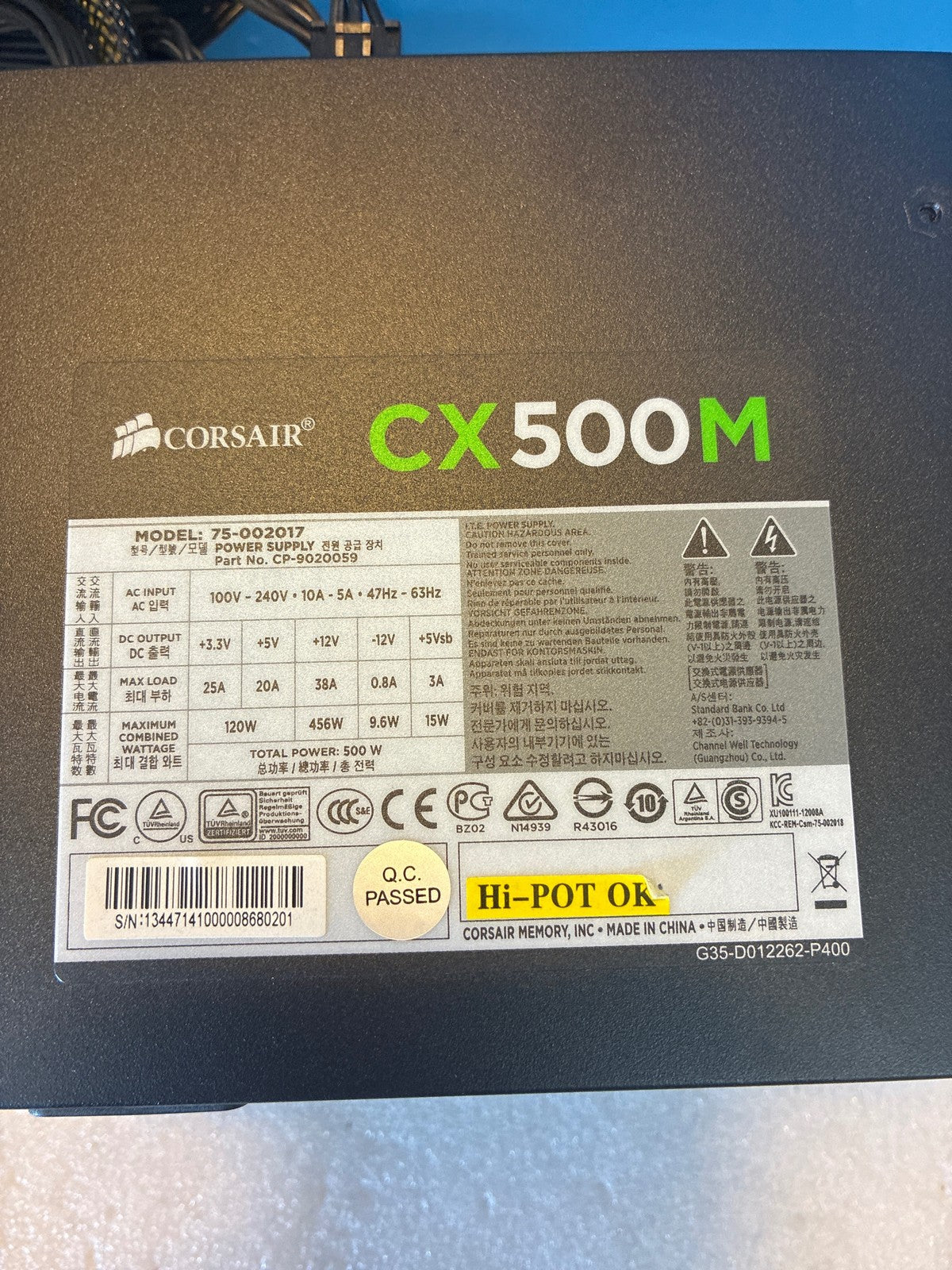 🔥 Corsair CX500M 75-002017 500W Semi-Modular ATX Power Supply