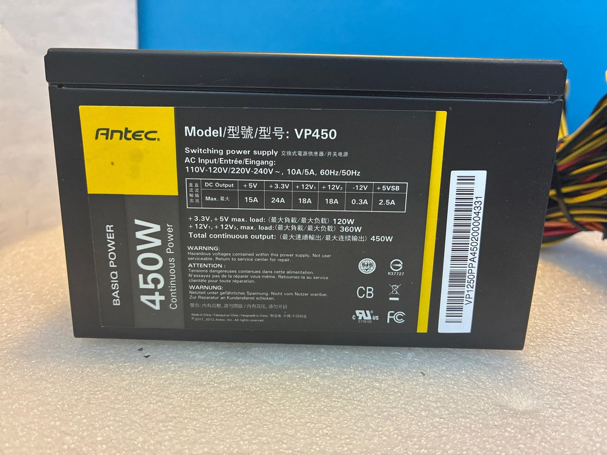 🔥 Antec BASIQ VP450 450W ATX Switching Power Supply PSU Black