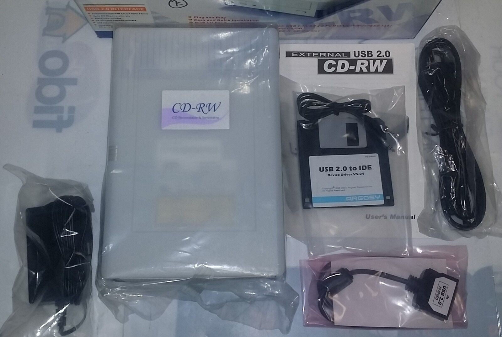 Brand New ARGOSY RW-860-KU2 External USB 2.0 to IDE Drive 40x12x40x