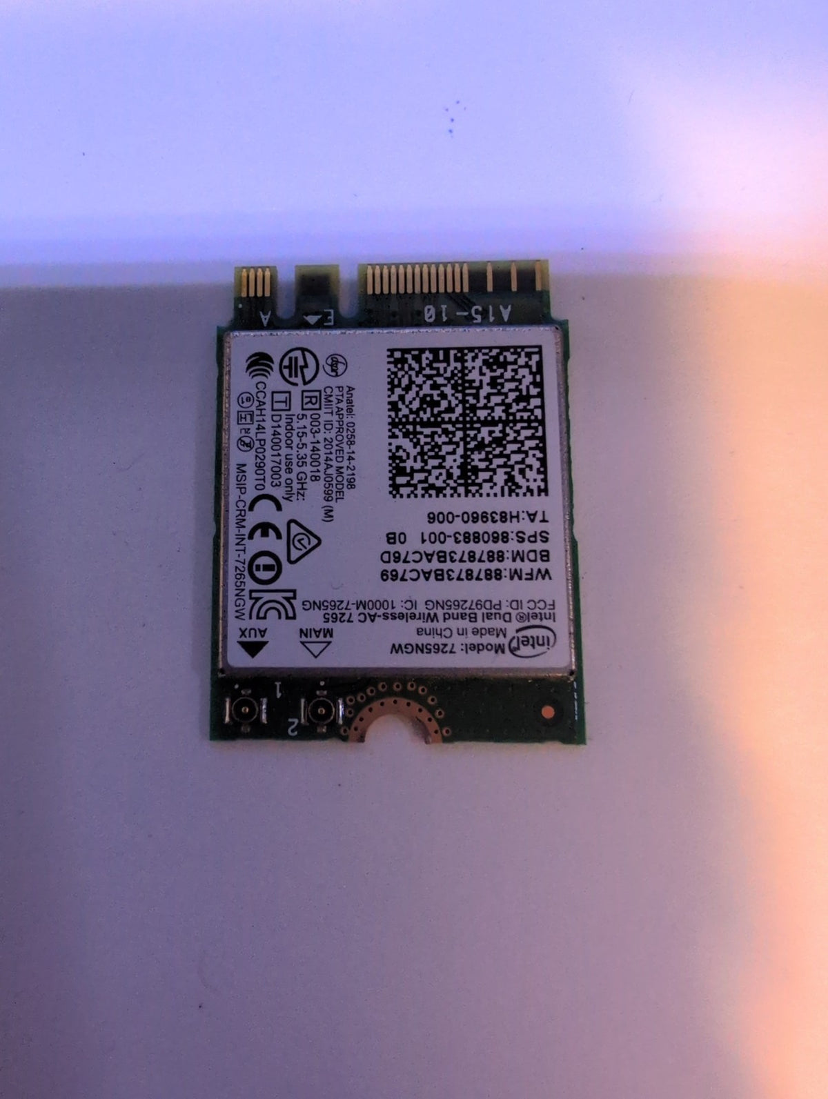 🎸 Intel Dual Band Wireless-AC 7265 7265NGW M.2 NGFF WiFi Card 802.11ac Laptop