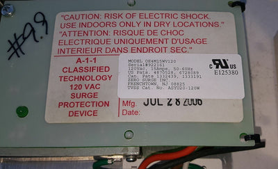 1 x OEM Open Chassis mode surge/noise protection module OE4M15WV120 (120V 15A)
