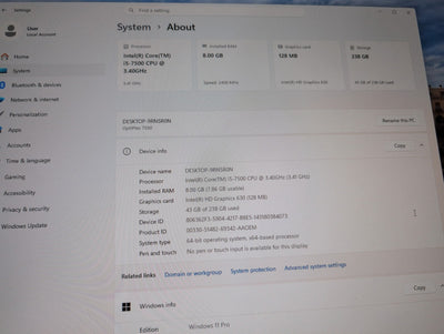 🎸 Dell OptiPlex 7050 SFF Desktop i5-7500 3.4GHz 8GB 256GB SSD Win11 Pro