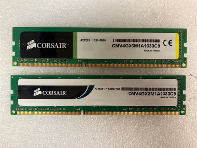 (2x 4GB) CORSAIR CMV4GX3M1A1333C9 DDR3-1333 PC3-10600 DIMM Desktop Memory RAM ~