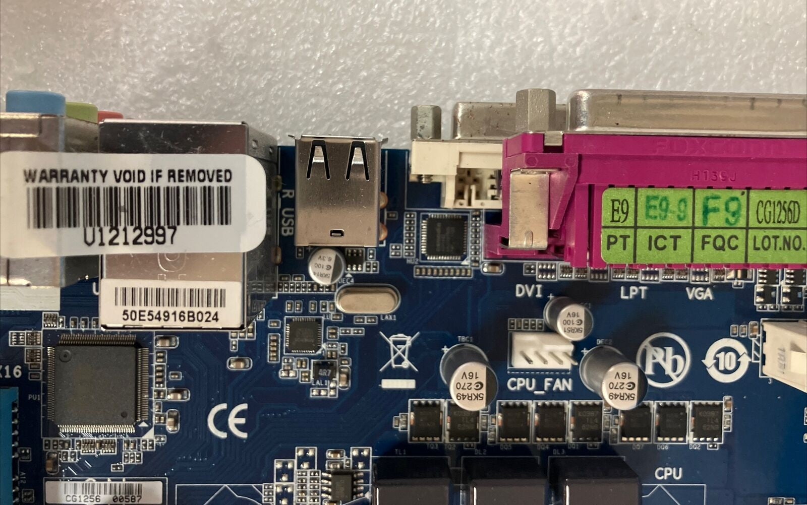 Gigabyte GA-H61M-S2PV LGA1155 DDR3 Motherboard W/  IO Plate (NO CPU)~