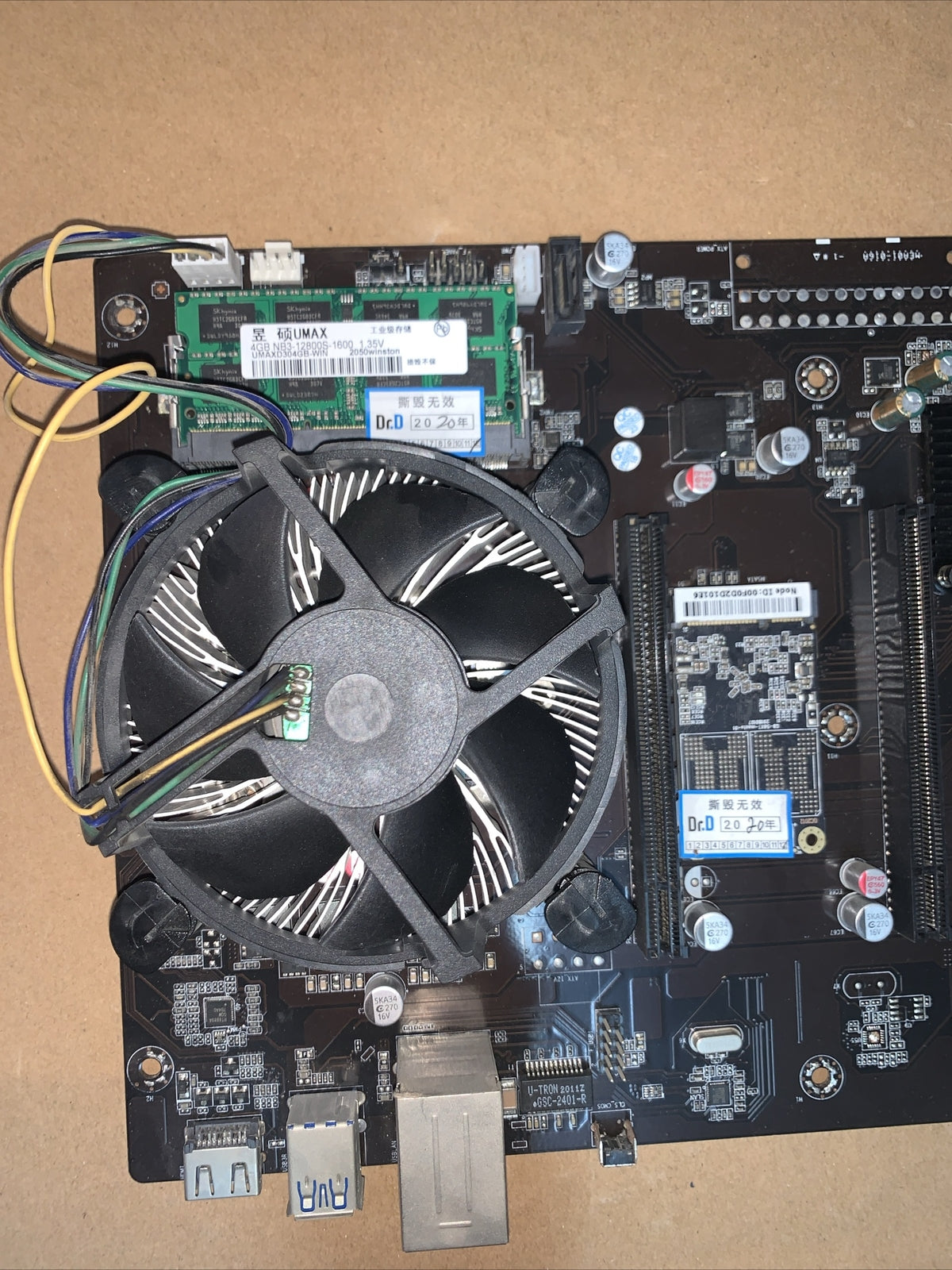 Crypto GPU Mining PCI-e Motherboard 8-PCIE +Intel G1840 CPU + 4GB Ram