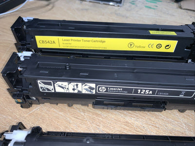 original~ K C M Y INK Toners For HP 125A Color LaserJet CP1515n CP1518ni (25%)