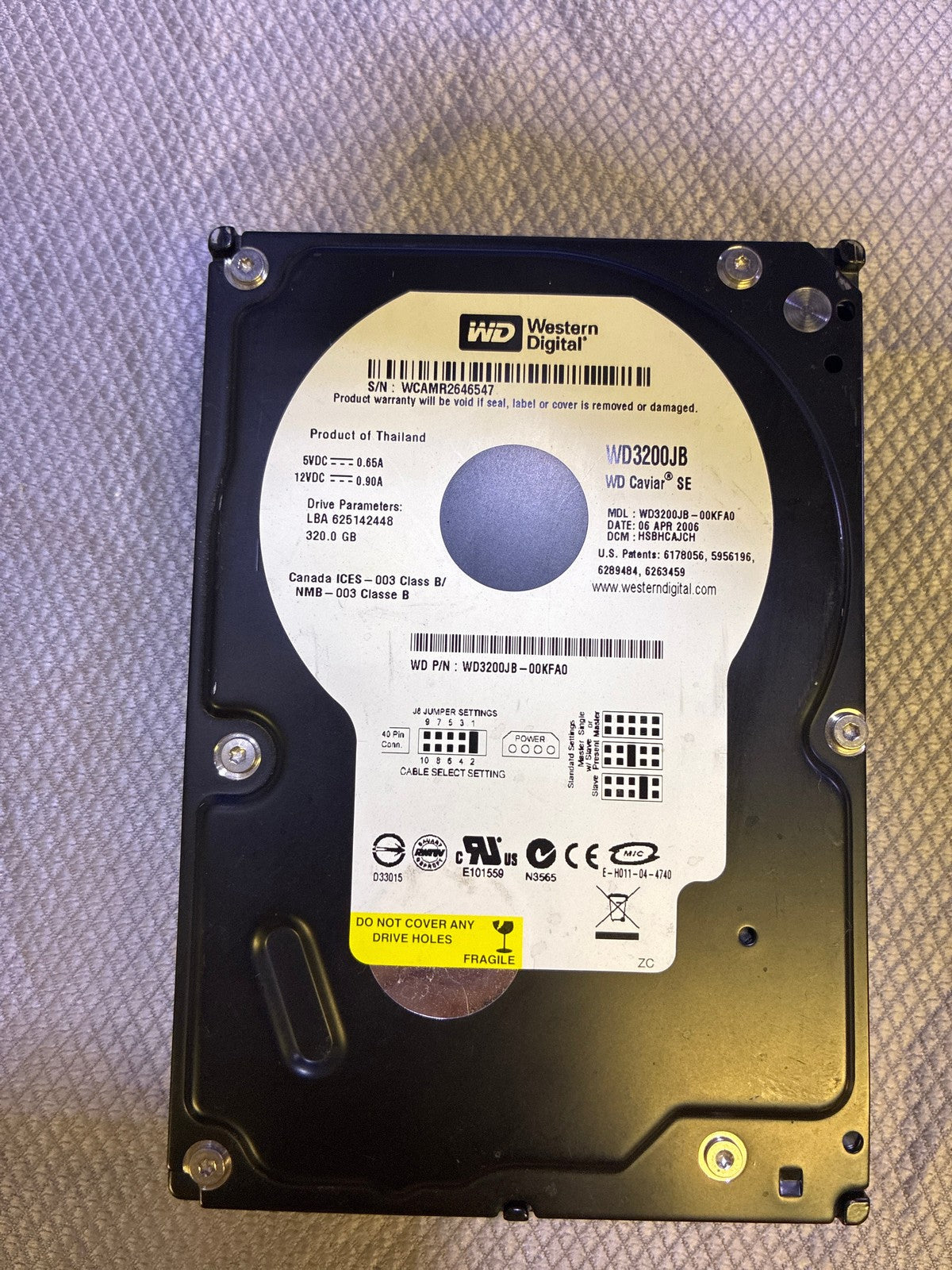 🔥 Western Digital Caviar SE WD3200JB 320GB 3.5" IDE/PATA Hard Driv WD3200JB-00K
