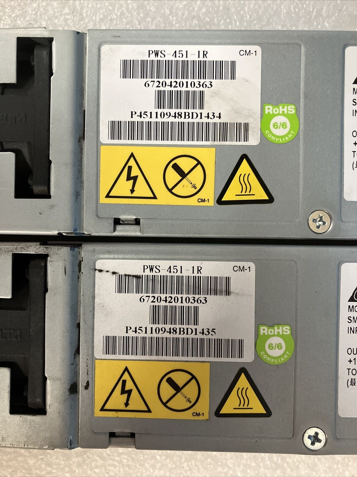 (Lot of 2x) DELTA ELECTRONICS PWS-451-1R DPS-450KB 12V-37A 450W Power Supply ~