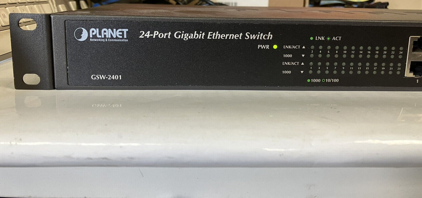 ~ Planet Technology GSW-2401 Gigabit Ethernet Switch 24-Port 10/100/1000Mbps