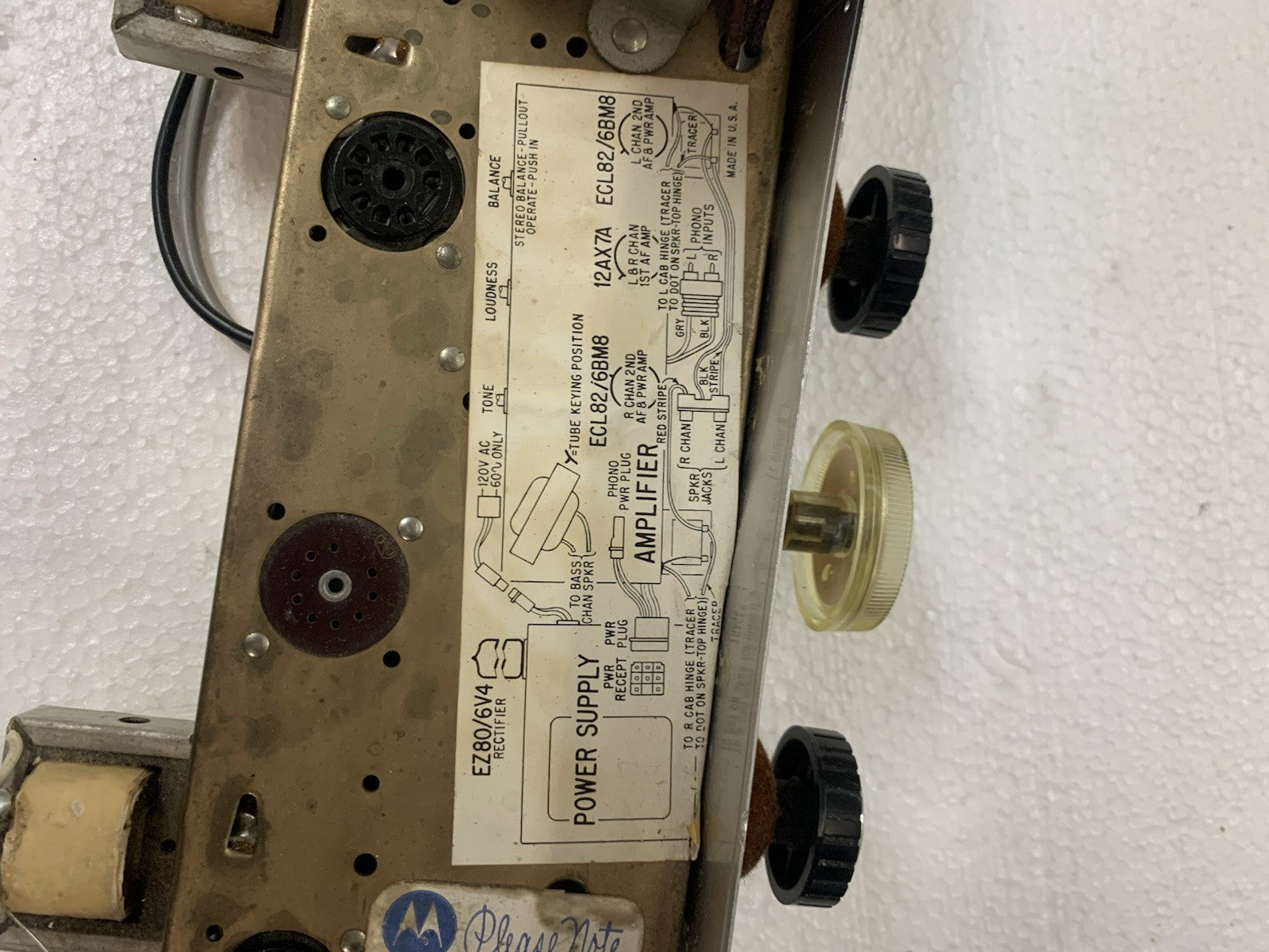 🔥 Motorola Tube Amplifier Chassis EZ80 ECL82 6BM8 Project Vintage