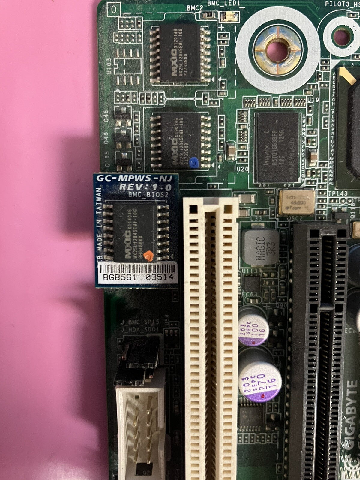 GIGABYTE GA-6UASV Rev: 1.3 LGA 1155 Motherboard W/ Intel Xeon E3-1220 & Shield