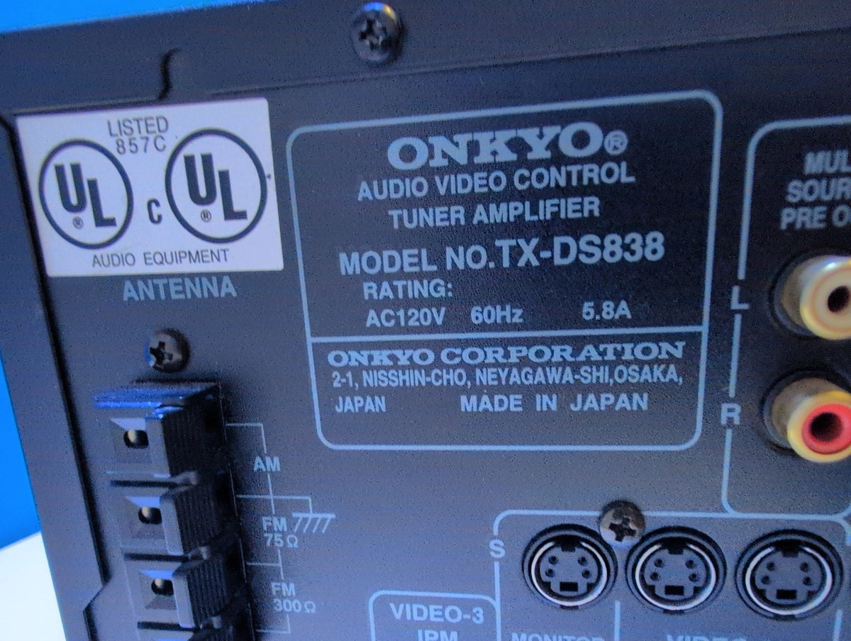 🎸 Onkyo Integra TX-DS838 AV Receiver Amplifier Tuner Black Dolby Digital
