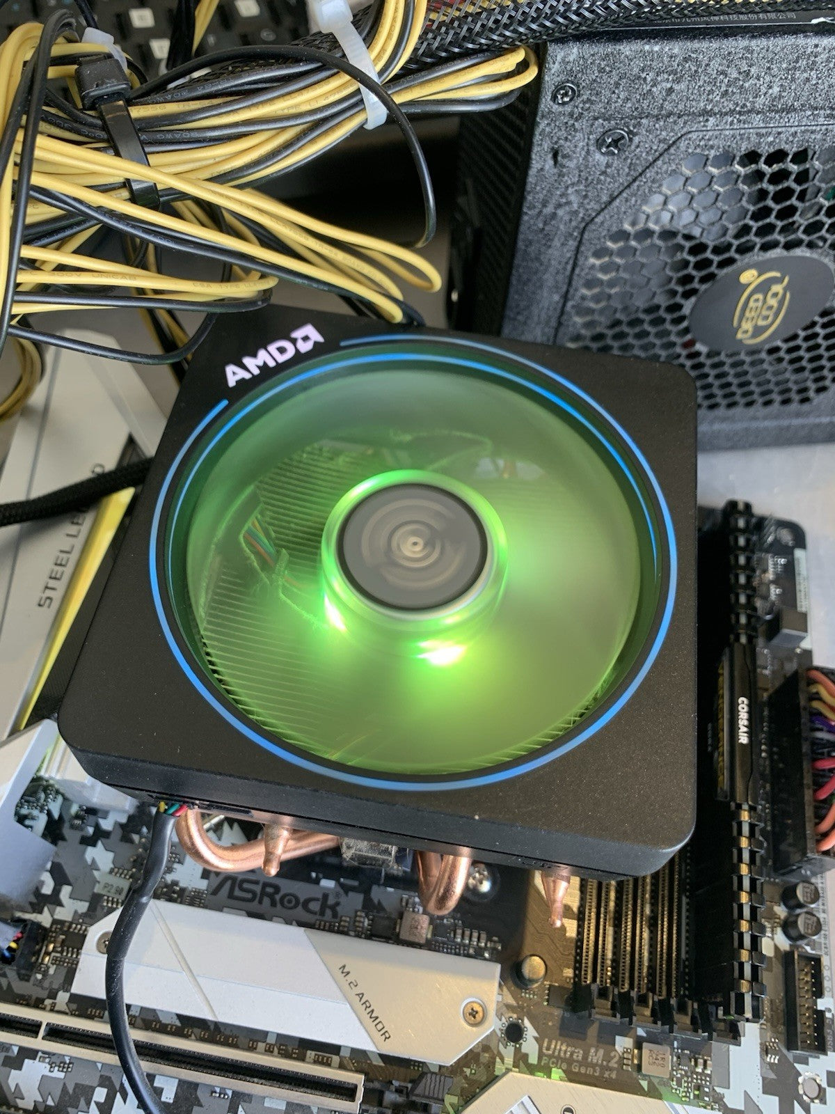 🔥 AMD Ryzen 5 AM4 CPU  RGB heatsink fan (only)