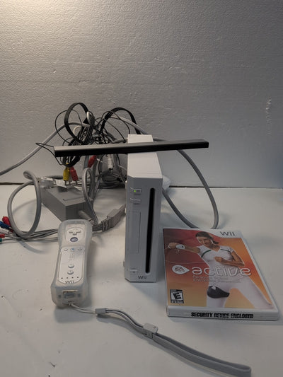 🔥 Nintendo RVL-001 USA Wii Console w/ Controller, Sensor, Cables, Game Disk -