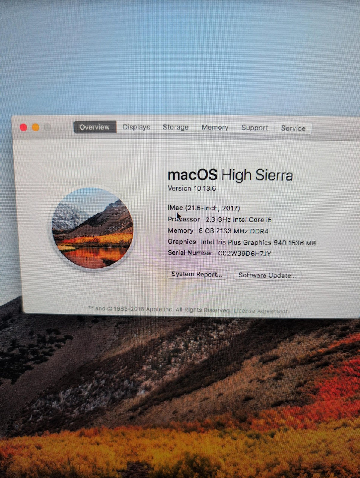 🎸 Apple iMac 21.5-inch 2017 Intel Core i5-2.3GHz 8GB DDR4 RAM 1TB HDD 10.13