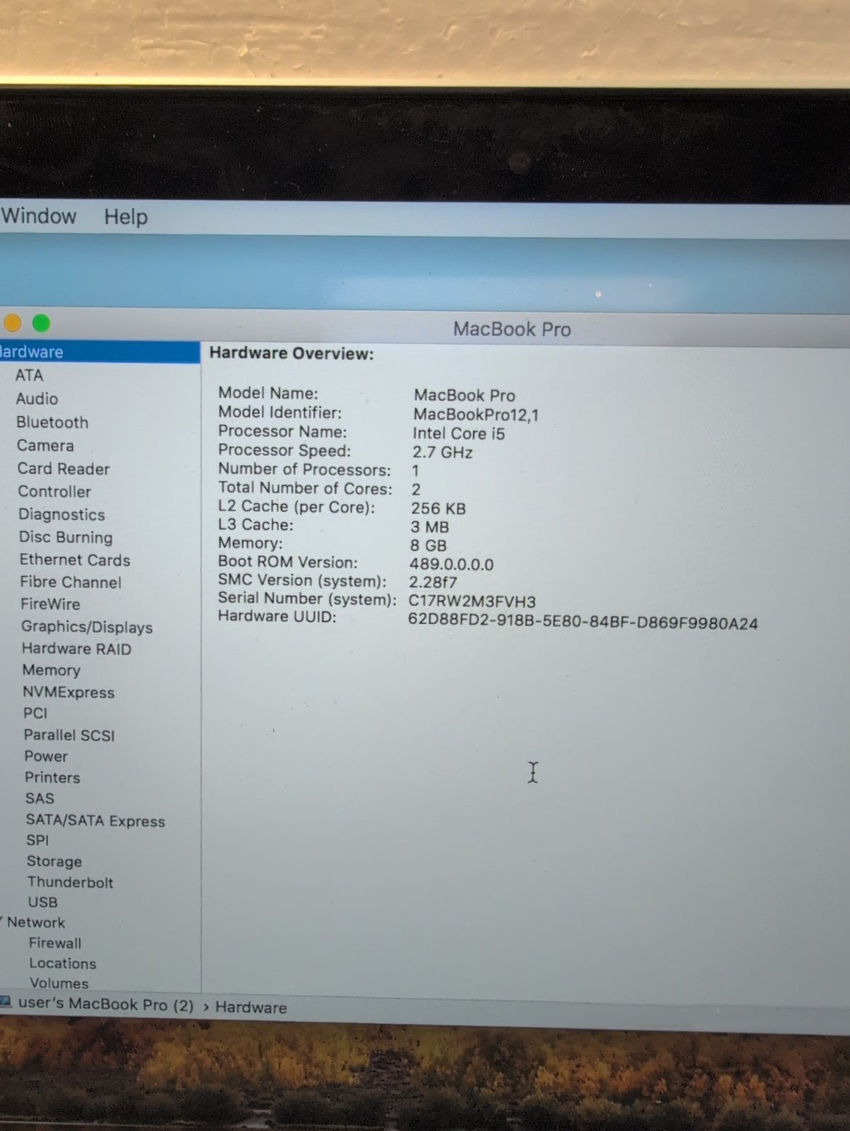 🎸 Apple MacBook Pro 13" A1502 Retina 2015 i5-2.7GHz/ 8GB /128GB SSD （No AC）