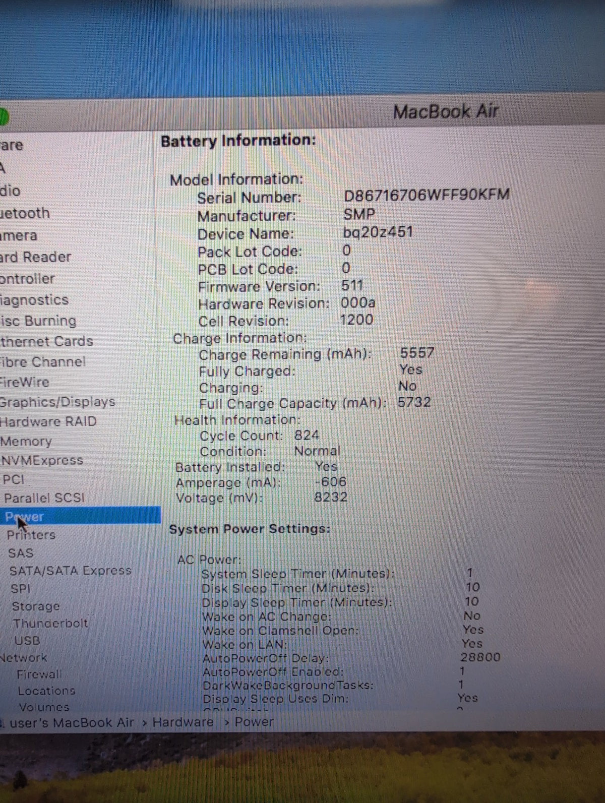 NICE Apple MacBook Air A1466 13" 2017 1.8GHz i5/8GB /128GB SSD (NO AC ADAPTER) -