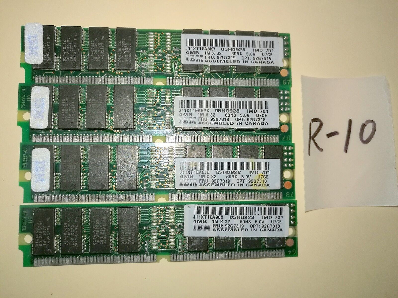 1 x IBM 92G7319 4MB 1Mx32 Memory RAM 60ns 05H0928 92G7318 (Qty avaiable) @@@ 