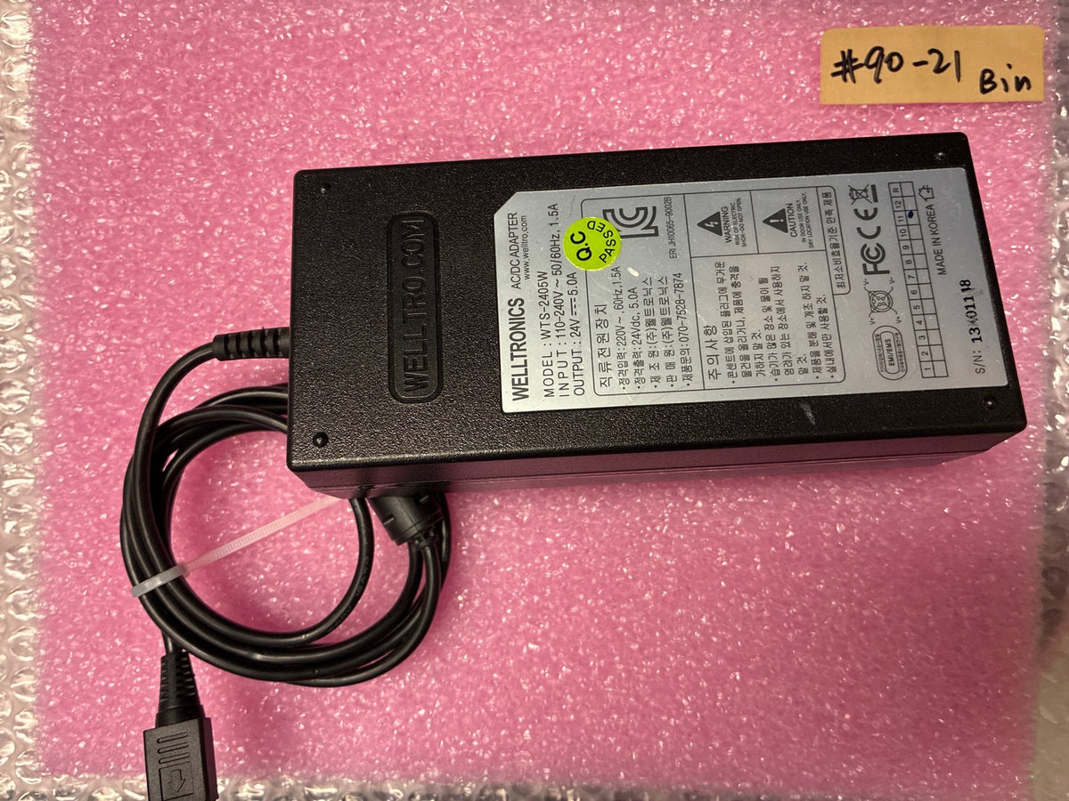 🔥 Welltronics WTS-2405W AC/DC Adapter 24V 5.0A 120W IEC C14 to 4-Pin DIN