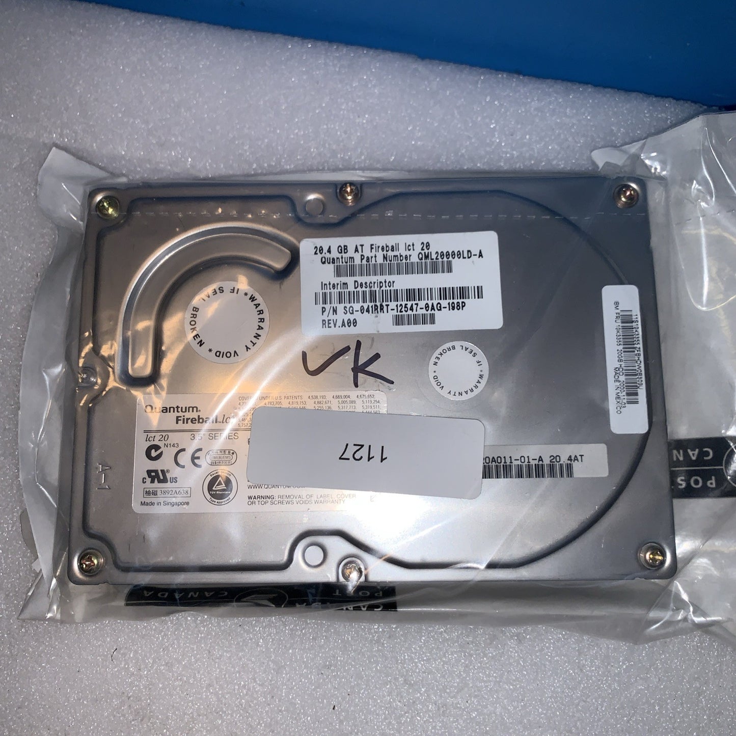 Quantum Fireball LCT 20 20.4GB IDE Hard Drive (1000+ days lifetime remaining)