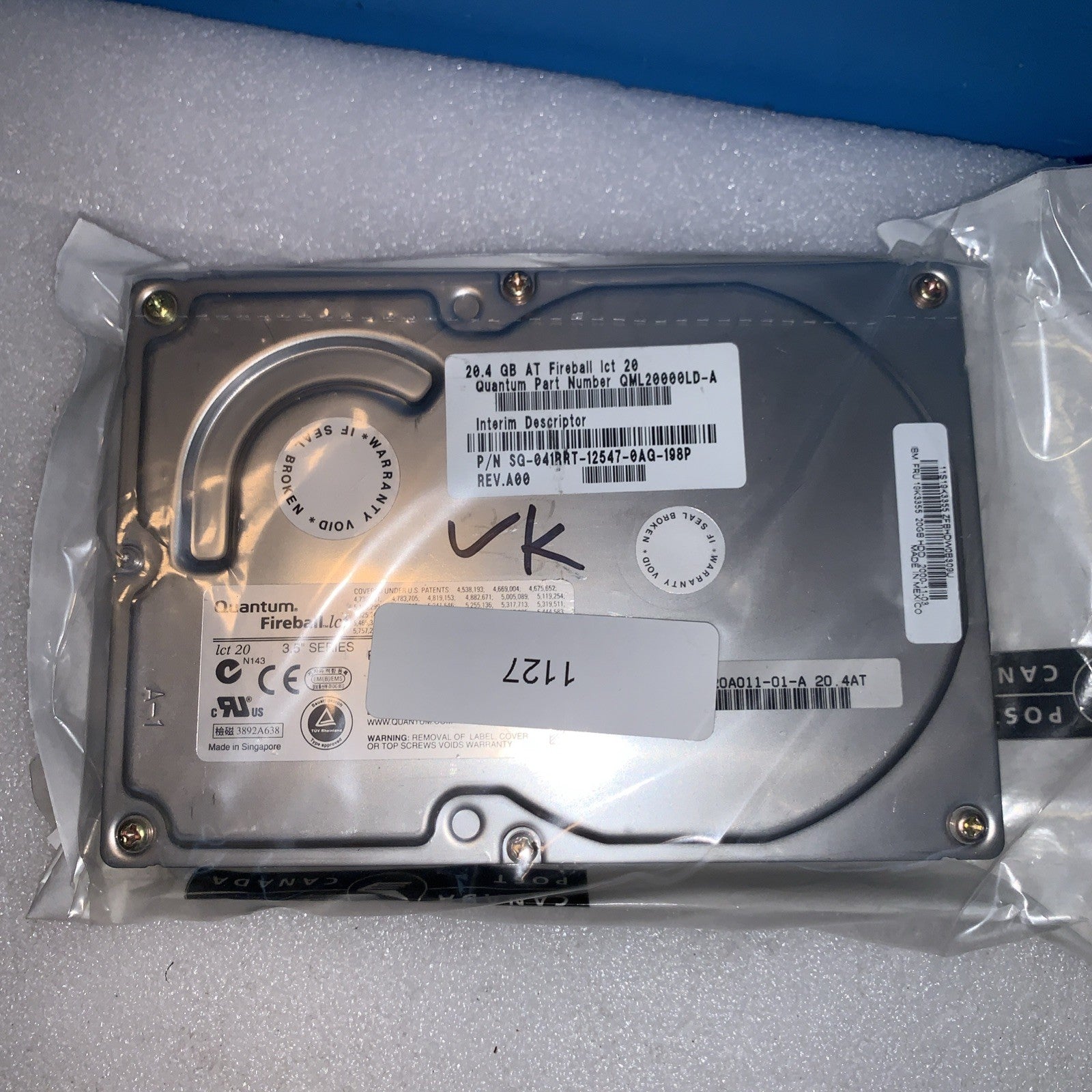 Quantum Fireball LCT 20 20.4GB IDE Hard Drive (1000+ days lifetime remaining)