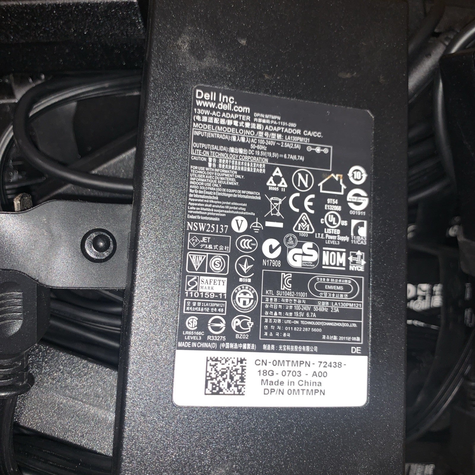 (14x)  Genuine Dell PA-4E 130W 19.5V 6.7A AC Charger Adapter MTMPN JU012 VJCH5