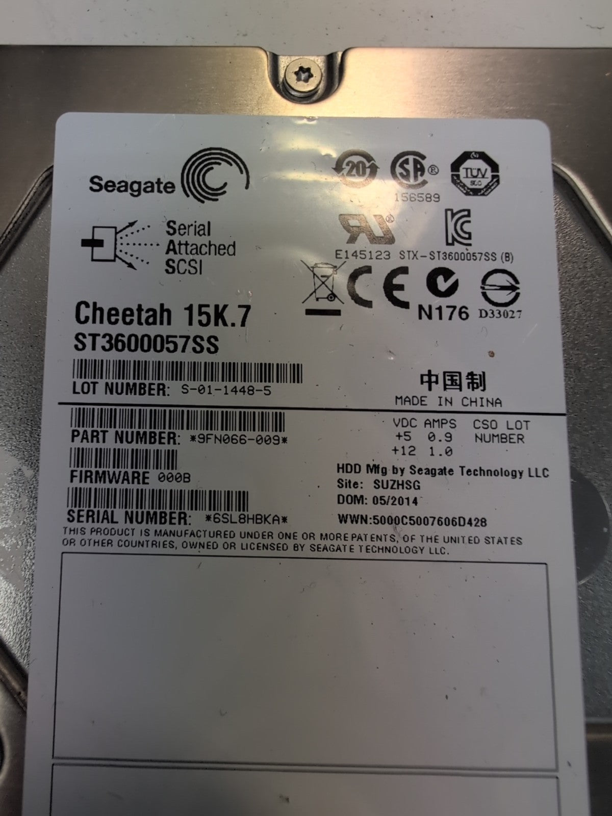 🔥 Seagate ST3600057SS Cheetah 15K.7 600GB 15K 3.5" SAS Hard Drive -