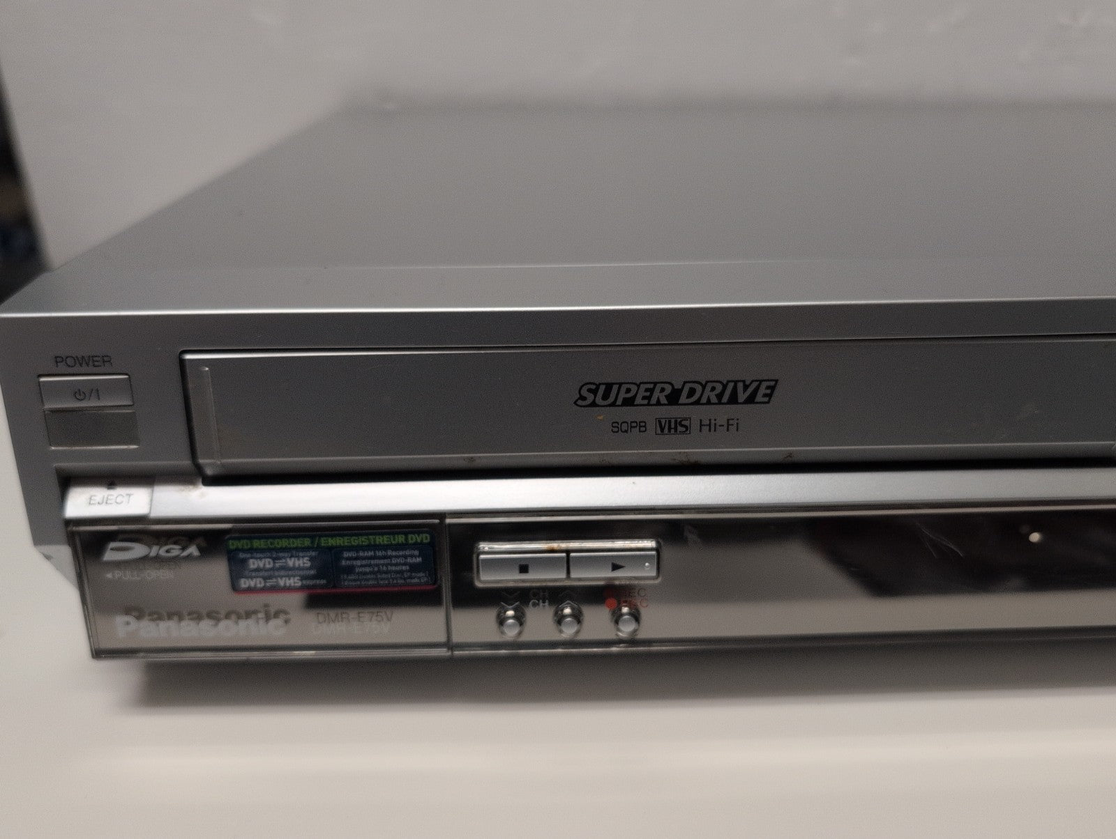 🔥 Panasonic DMR-E75V DVD Recorder VHS VCR Combo Silver TESTED (NO Remote) -