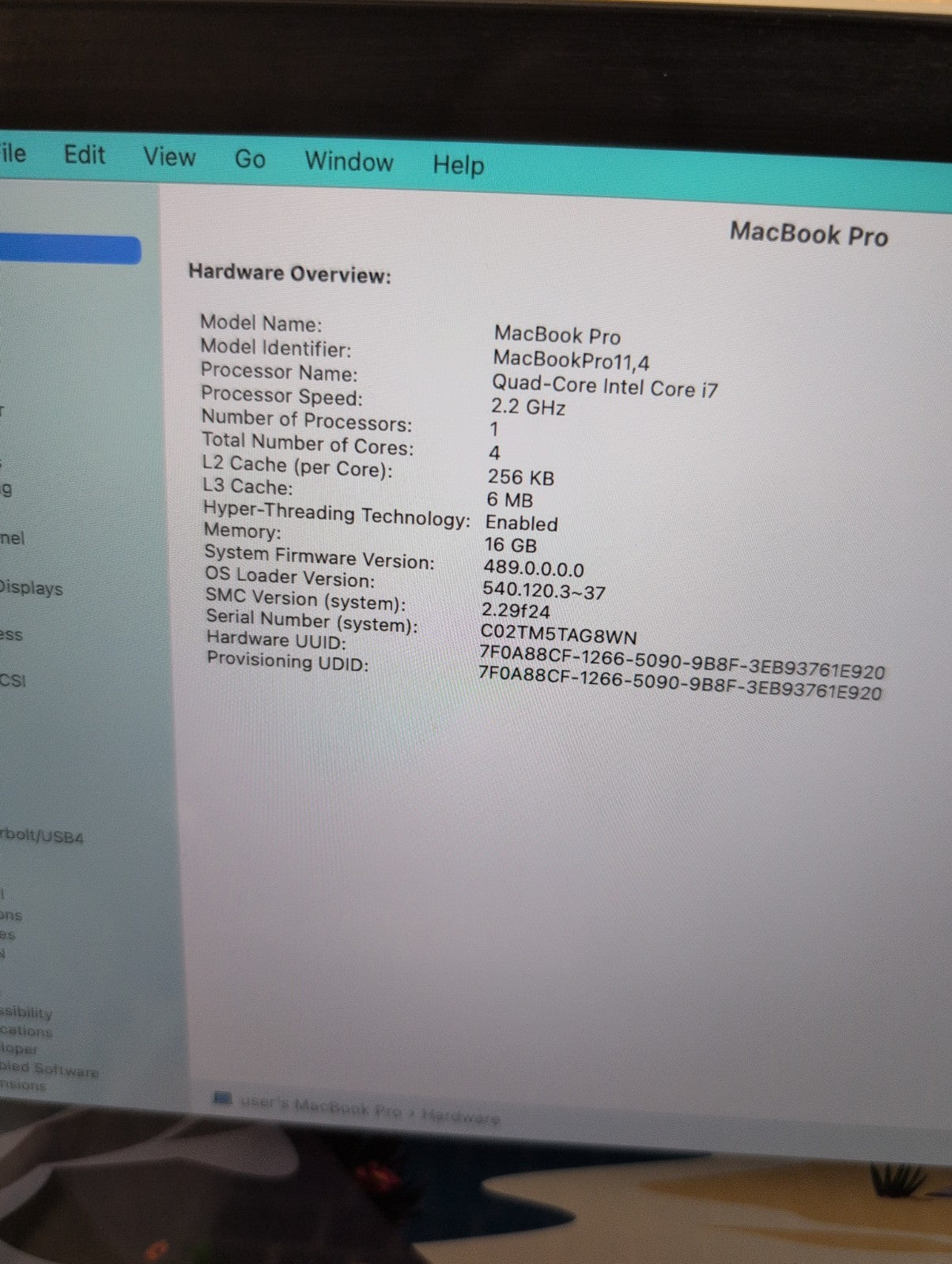 🔥(NICE) Apple MacBook Pro 2015 15" Retina/ i7-2.2GHz/16GB RAM/256GB SSD/12. 7 -