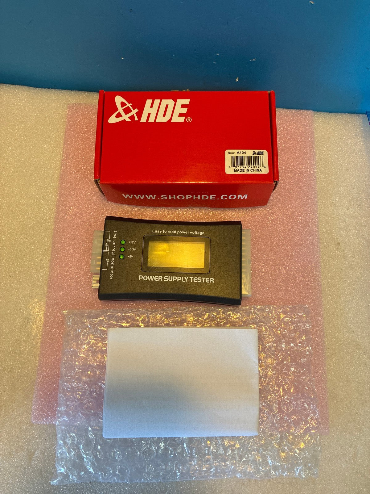 🔥 HDE A104 Power Supply Tester with LCD Display ATX Black