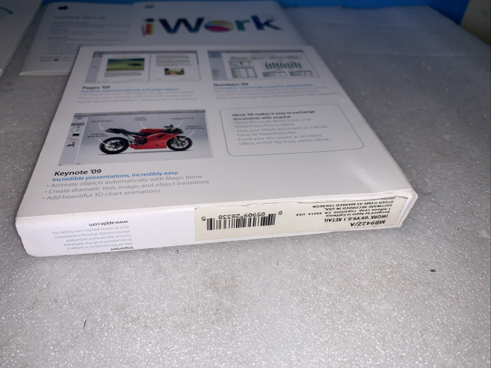 Vintage Apple iWork ’09 In Retail Box DVD MB942Z