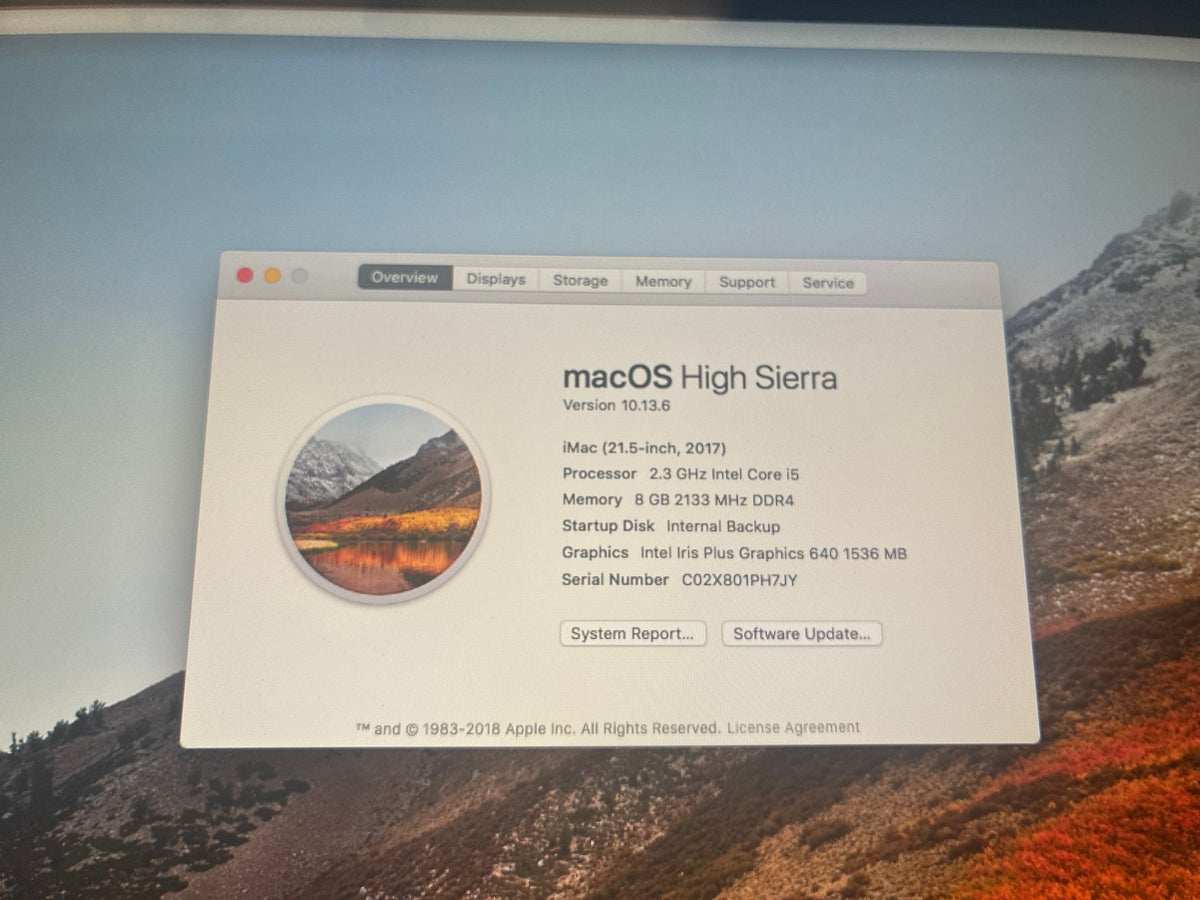 Nice 🔥 Apple iMac 21.5-inch 2017 MMQA2LL/A 2.3GHz i5 8GB RAM 1TB HDD Silver
