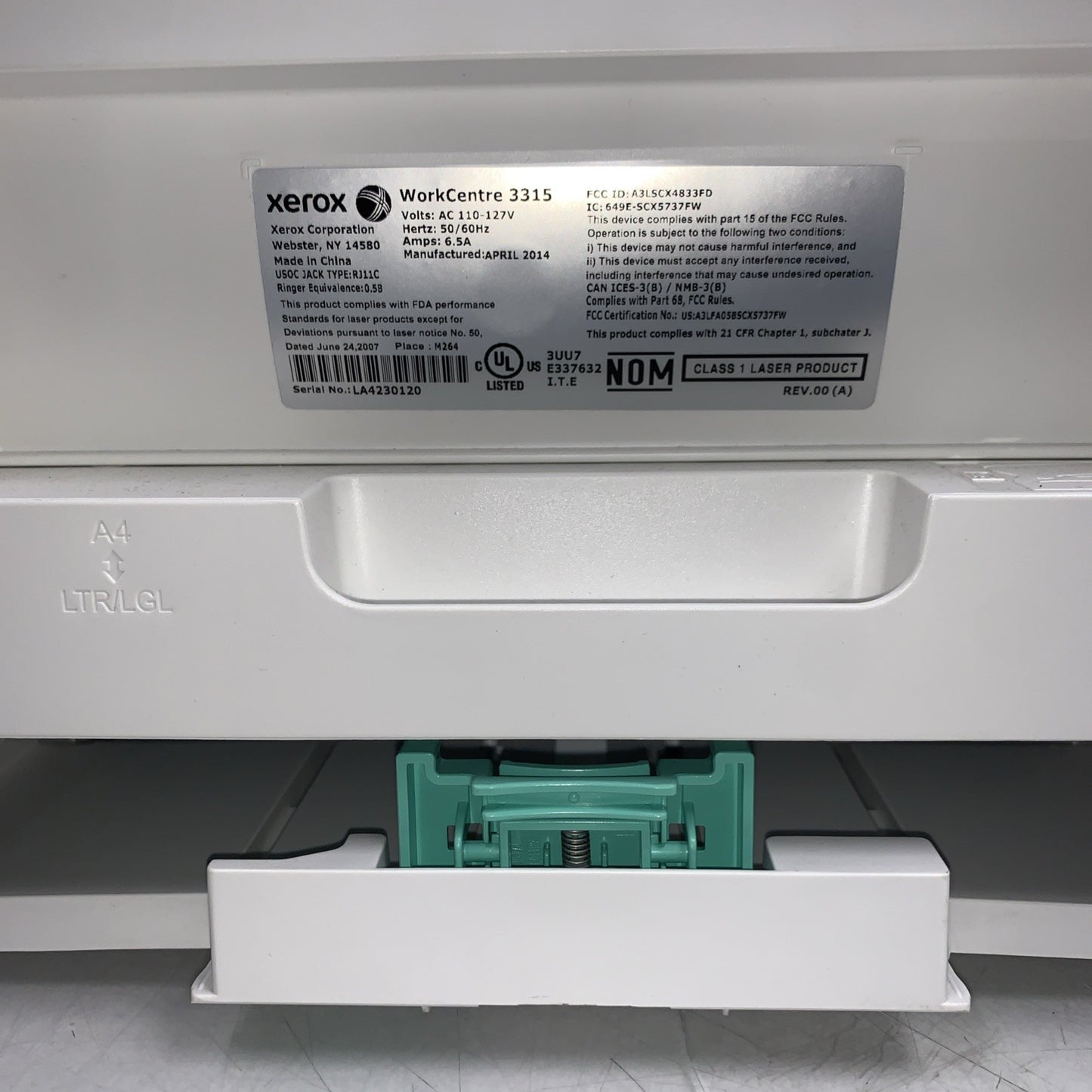 Nice ~ Xerox WorkCentre 3315 AIO Monochrome Laser Printer (low page count 18K)