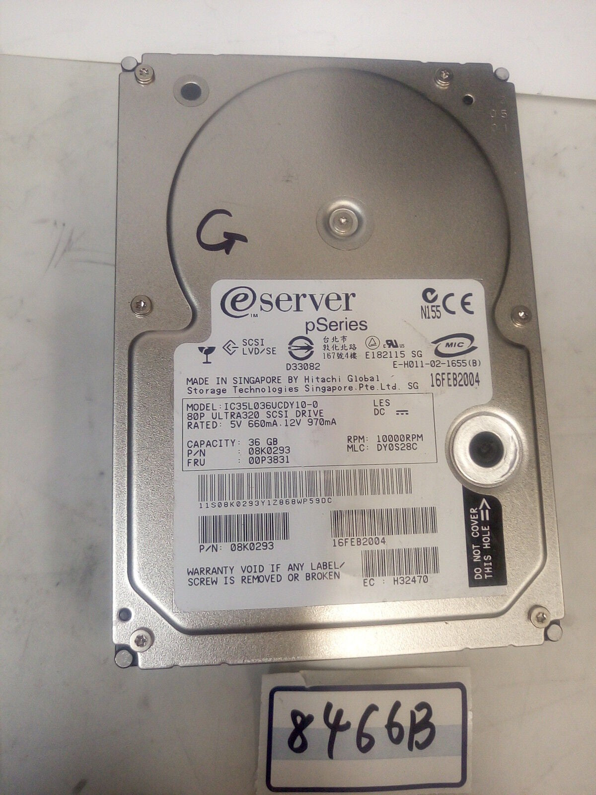 - IBM eServer 3.5” 10k RPM 36.4GB SCSI HDD IC35L036VCDY10-0 00P3831 @@@