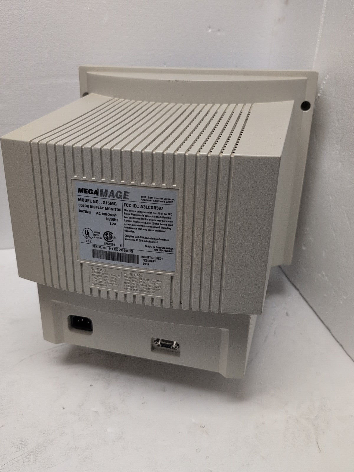 🔥 MEGA IMAGE S15MG 15" Color Display CRT Monitor (9 PIN Video PORT) -
