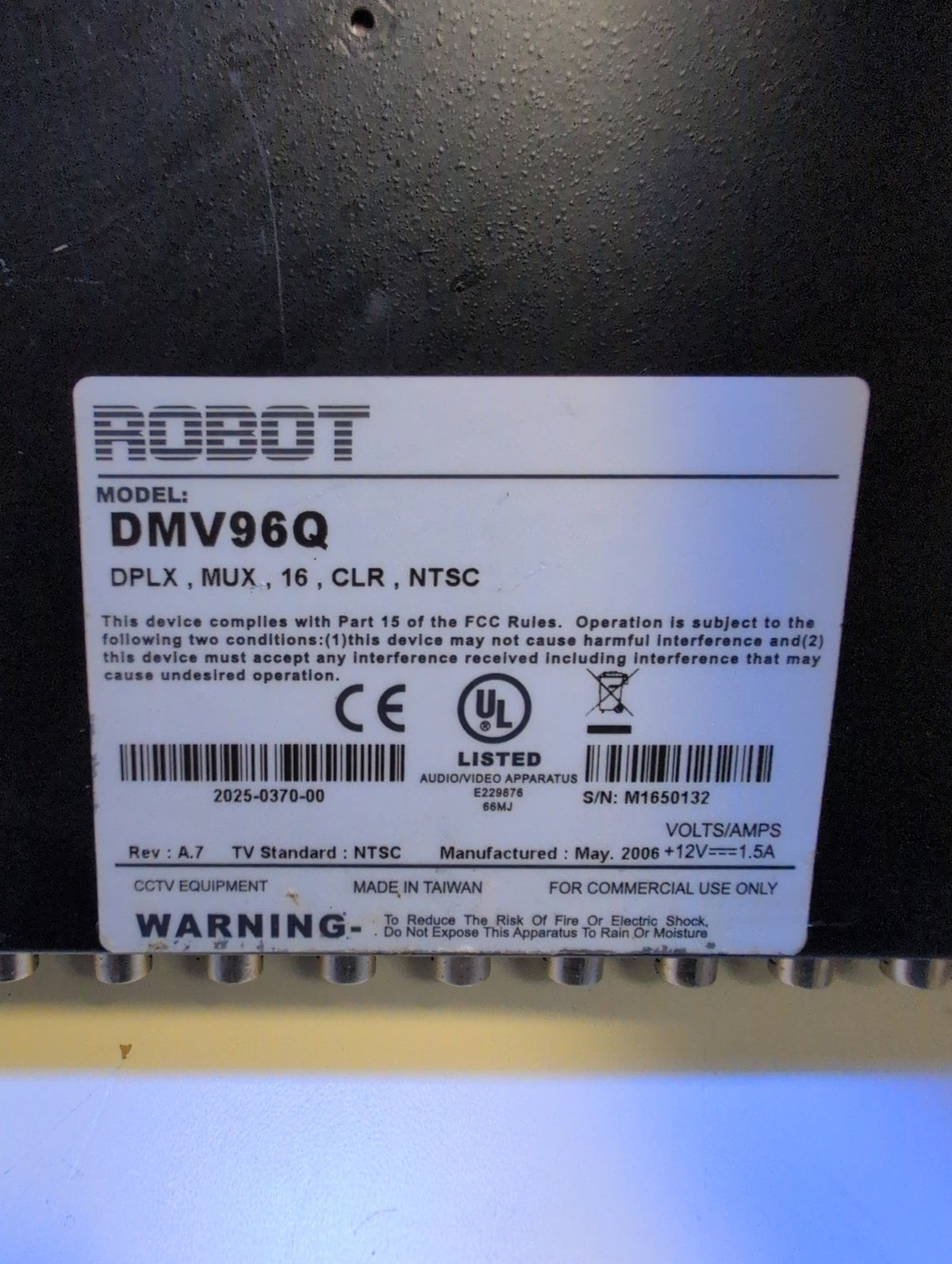 🎸 Robot DMV96Q Color Duplex Multiplexer 16-Channel CCTV Video Switcher NTSC