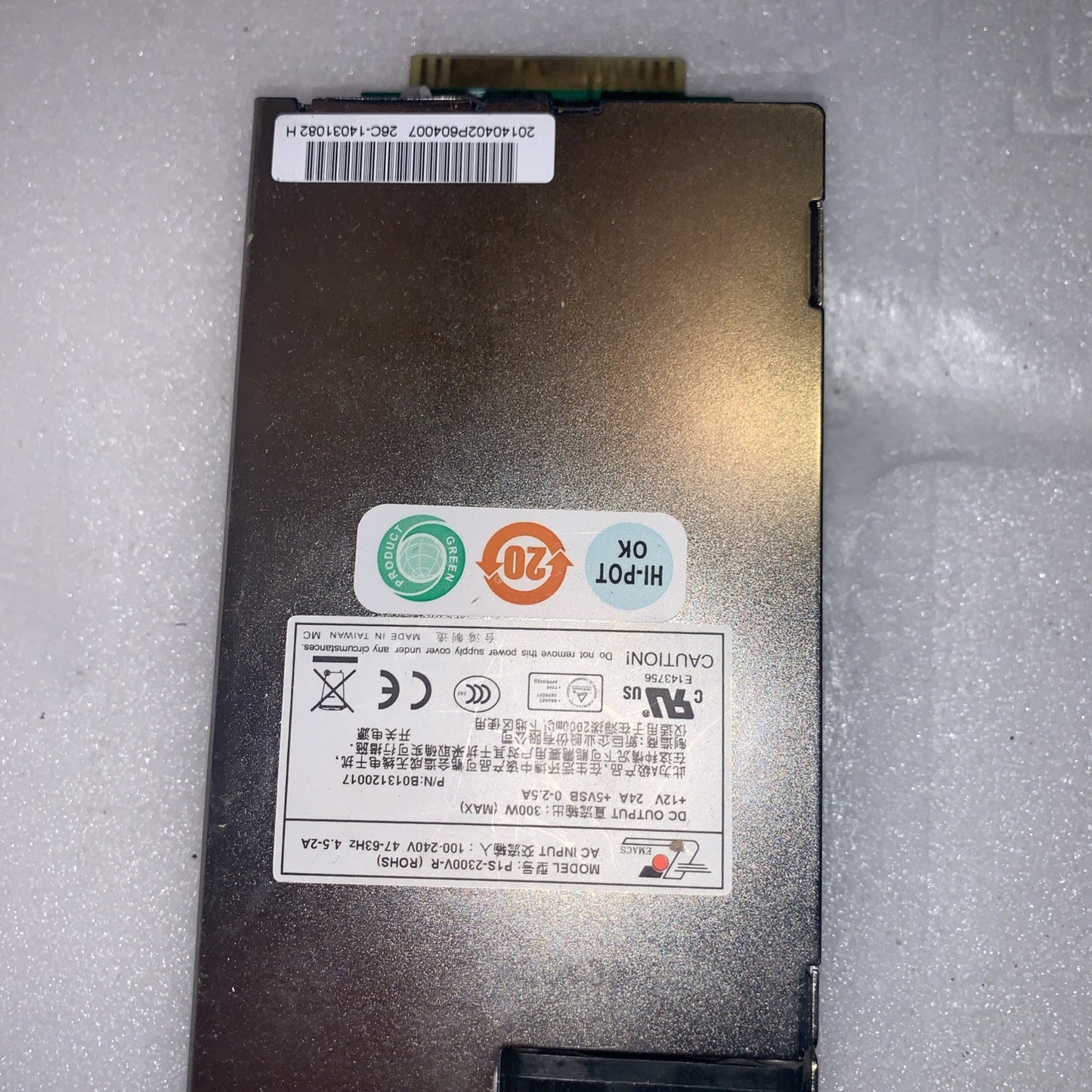 EMACS P1S-2300V-R 300W Hot Swap Server Power Supply 12V 24A PSU