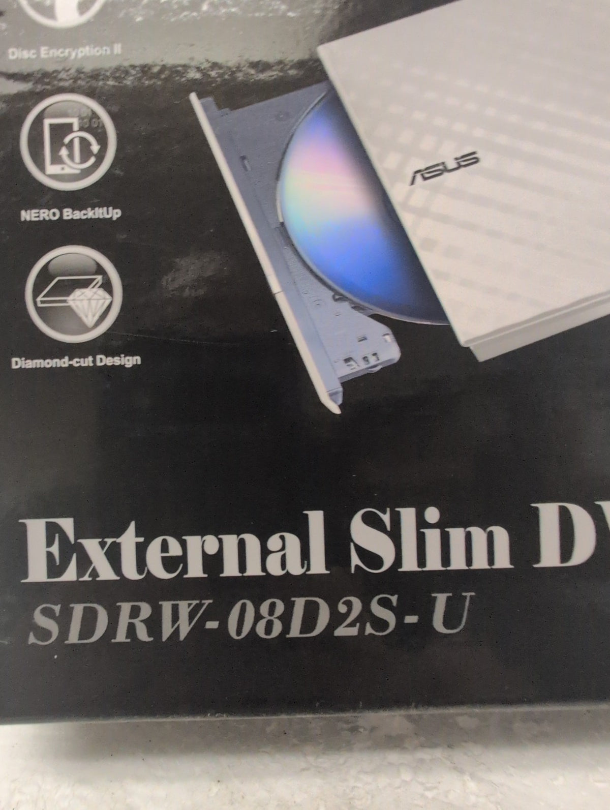 🎸 ASUS SDRW-08D2S-U External Slim DVD-RW Drive 8X USB White Sealed New
