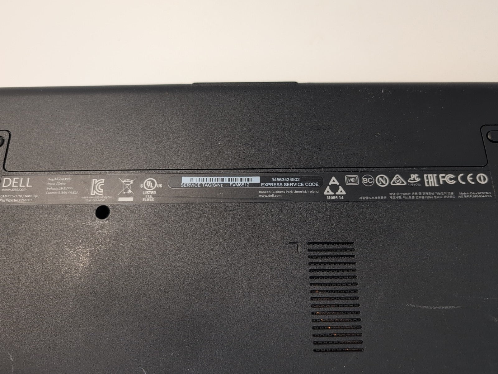 🔥 (For Parts,  No Display ) DELL P26E 17" Laptop INTEL i7 CPU (NO RAM/HDD/AC) -
