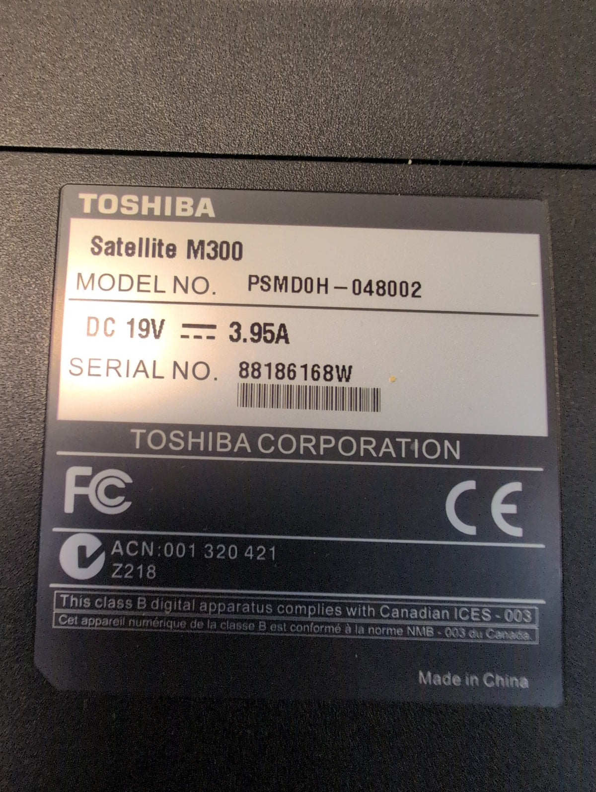 🎸 Toshiba Satellite M300 13.3" Laptop Core 2 Duo 2.0GHz 3GB RAM 250GB HDD WINXP