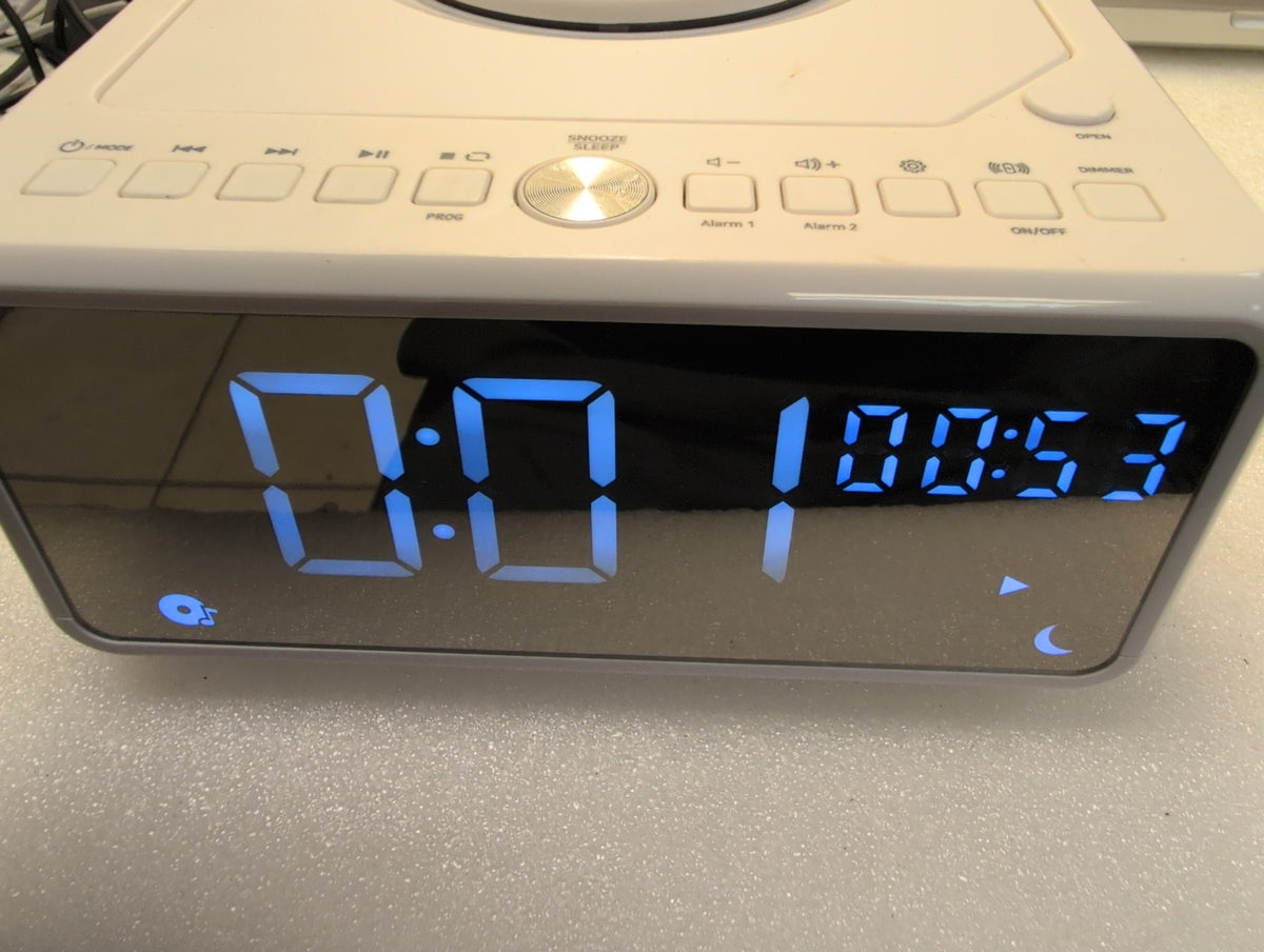 🎸 Keni LC-10W White CD Clock Radio with Bluetooth FM USB AUX Dual Alarm Tested