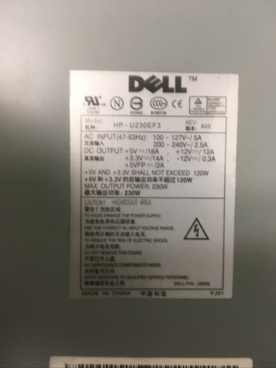 + Genuine PSU HP-U230EF3 for PowerEdge servers PN J2909 Tested