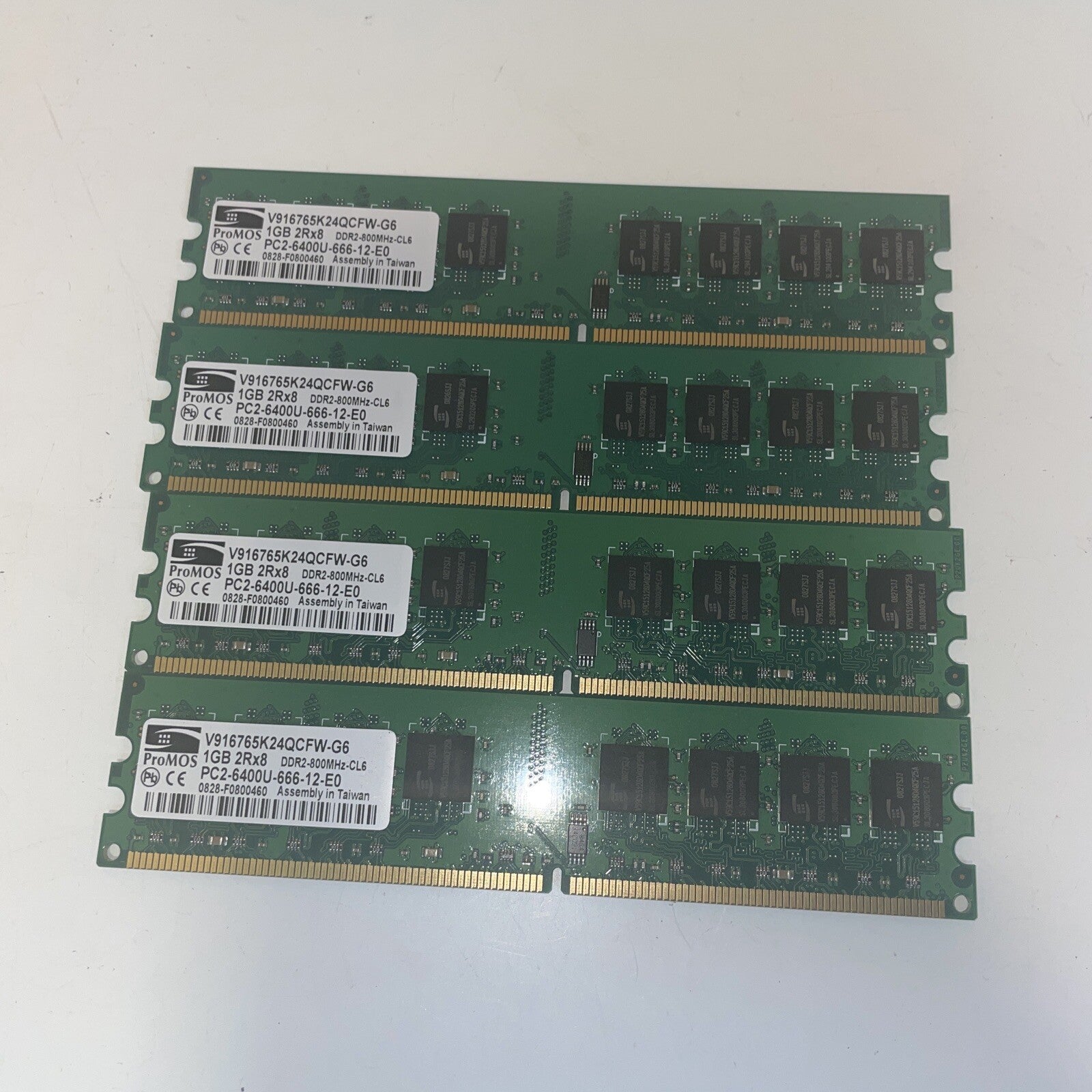 ProMOS 4GB(4X1GB) 2Rx8 DDR2-800MHz PC2-6400U-666 V916765K24QCFW-G6 MEMORY RAM