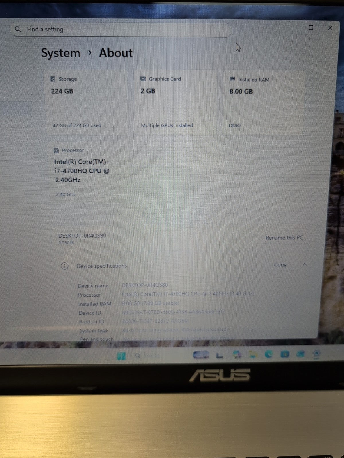 🔥 ASUS X750J 17.3" Laptop i7-4700HQ/GTX 740M/8GB RAM/240GB SSD/Win 11 -
