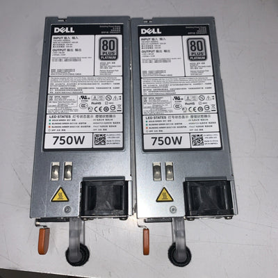 (2x) Dell 750W Hot Swaps Power Supply For PowerEdge R720 R620 5NF18 6W2PW 9PXCV-
