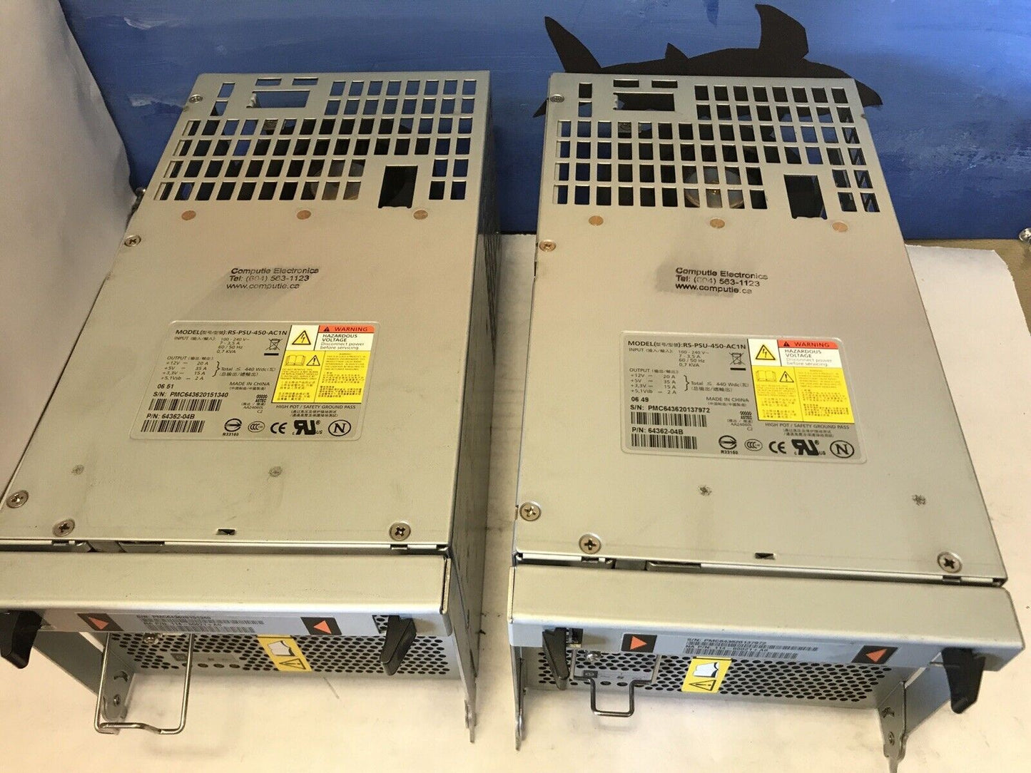 1x Netapp RS-1401 FS 250  RS-PSU-450-AC1N 450W Power Supply 64362-04B