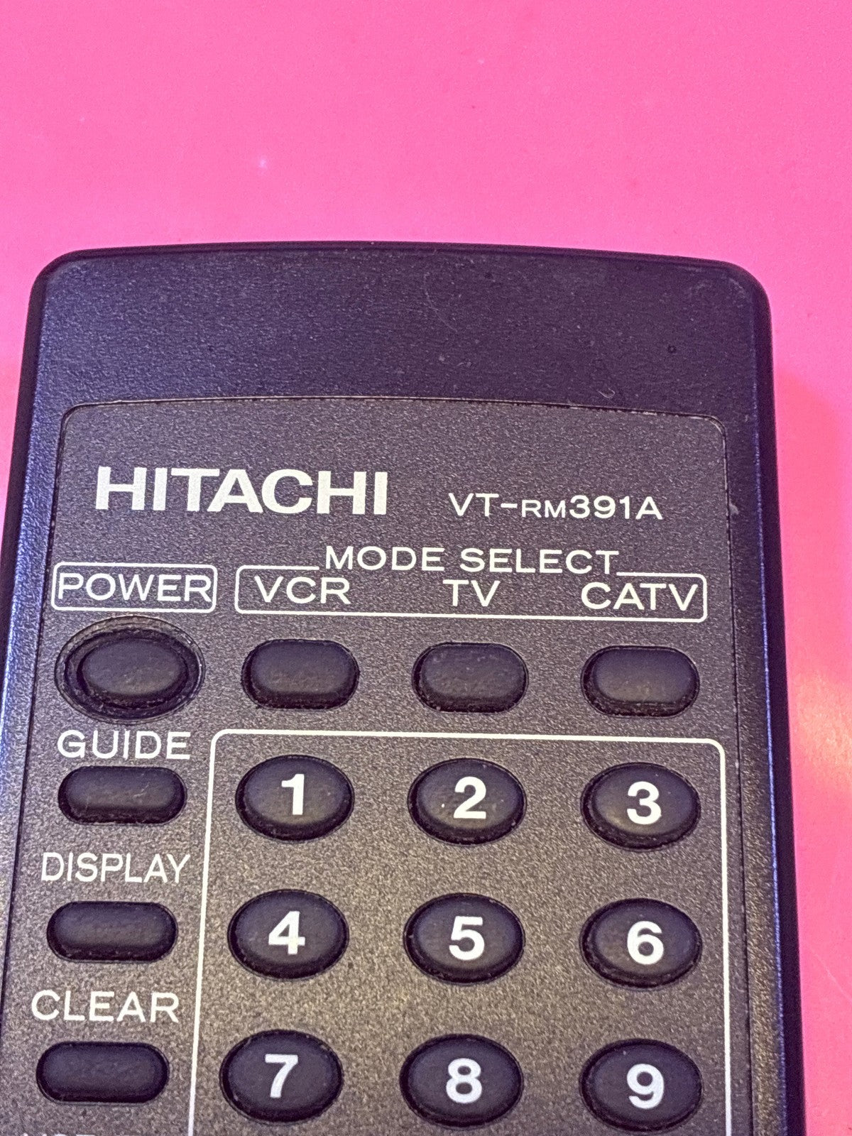 🔥 Hitachi VT-RM391A VCR TV CATV Remote Control - Black