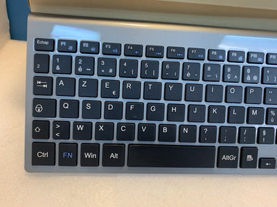 🔥 New~ Slim Wireless Keyboard  Silver + USB Receiver “AZERTY Layout (French)”